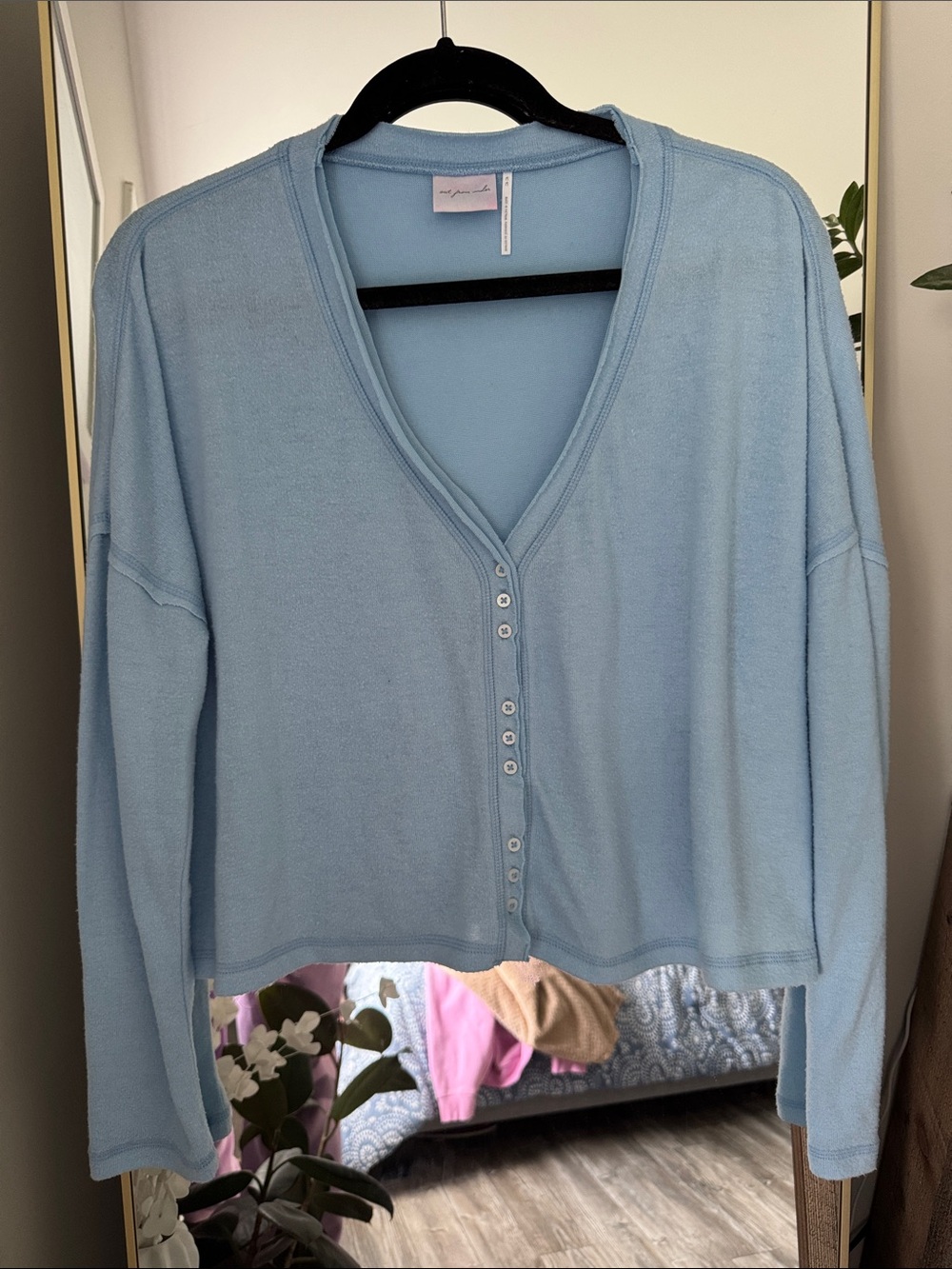Out From Under Light Blue Button-Front Women's Top